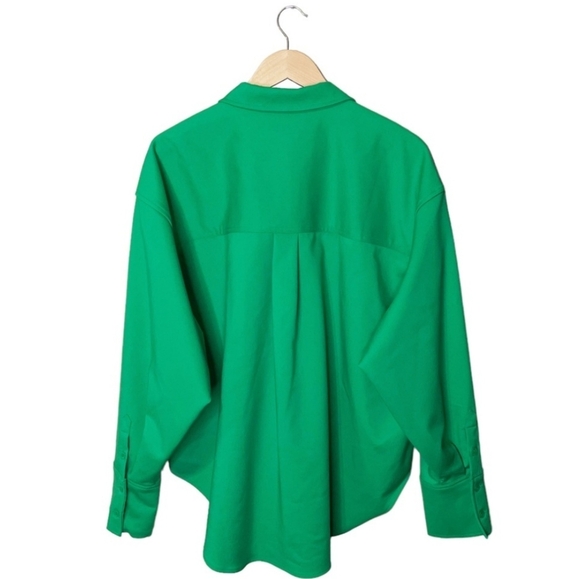 GooD AMERICAN Emerald Green Button Shirt Jacket Shacket Refinery29 XL - Picture 2 of 6